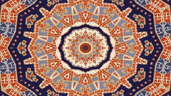 Abstraktní Etnické Autentické Symetrický Vzor Okrasné Dekorativní Kaleidoskop Hnutí Geometrické — Stock fotografie