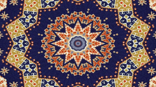 Аннотация Ethnic Authentic Symmetric Pattern Ornamental Decorative Kaleidoscope Movement Geometric — стоковое фото