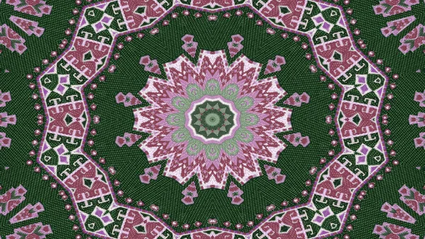 Abstraktní Etnické Autentické Symetrický Vzor Okrasné Dekorativní Kaleidoskop Hnutí Geometrické — Stock fotografie