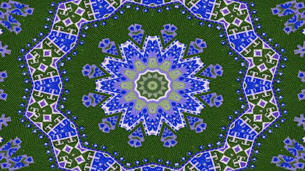 Abstraktní Etnické Autentické Symetrický Vzor Okrasné Dekorativní Kaleidoskop Hnutí Geometrické — Stock fotografie