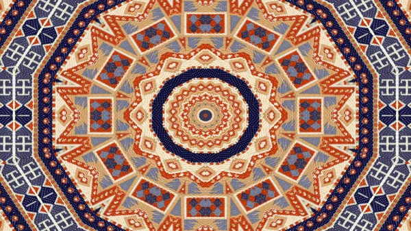 Αφηρημένη Εθνοτικές Αυθεντικό Συμμετρικό Σχέδιο Διακοσμητικά Διακοσμητικά Καλειδοσκόπιο Κίνημα Γεωμετρικά — Φωτογραφία Αρχείου