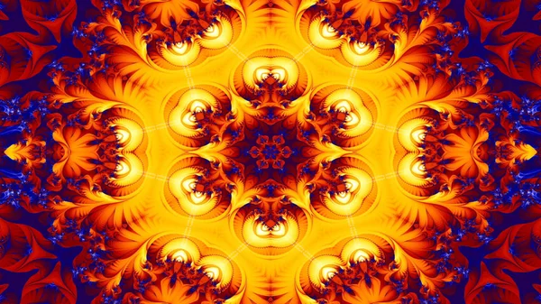 Abstraktní Etnické Autentické Symetrický Vzor Okrasné Dekorativní Kaleidoskop Hnutí Geometrické — Stock fotografie