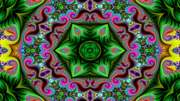 Soyut etnik otantik simetrik desen süs dekoratif Kaleidoscope hareketi geometrik daire ve yıldız şekli