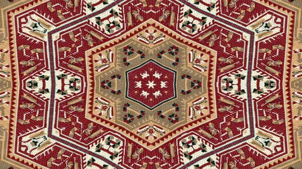 Abstrakte Ethnische Authentische Symmetrische Muster Ornamentale Dekorative Kaleidoskop Bewegung Geometrischer — Stockfoto