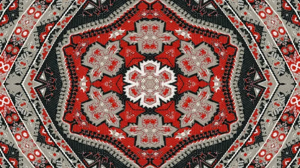 Abstrakte Ethnische Authentische Symmetrische Muster Ornamentale Dekorative Kaleidoskop Bewegung Geometrischer — Stockfoto