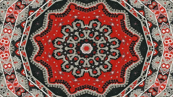 Abstraktní Etnické Autentické Symetrický Vzor Okrasné Dekorativní Kaleidoskop Hnutí Geometrické — Stock fotografie