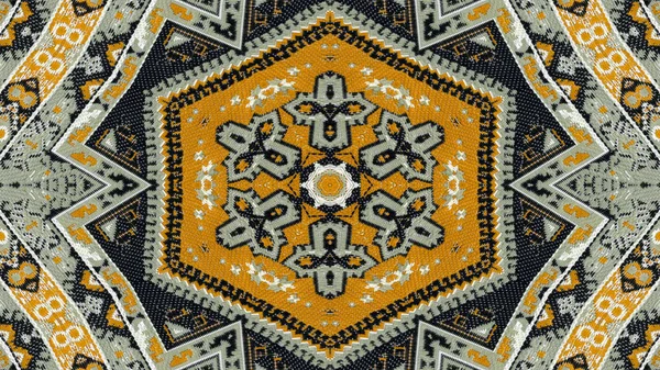 Abstract Ethnic Authentic Symmetric Pattern Ornamental Decorative Kaleidoscope Movement Geometric — Stock Photo, Image