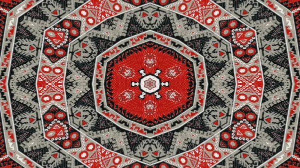 Abstrakte Ethnische Authentische Symmetrische Muster Ornamentale Dekorative Kaleidoskop Bewegung Geometrischer — Stockfoto