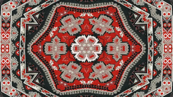 Abstrakte Ethnische Authentische Symmetrische Muster Ornamentale Dekorative Kaleidoskop Bewegung Geometrischer — Stockfoto