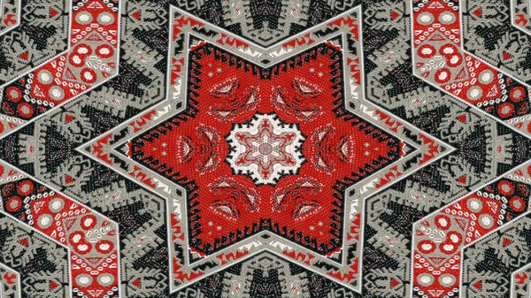 Аннотация Ethnic Authentic Symmetric Pattern Ornamental Decorative Kaleidoscope Movement Geometric — стоковое фото