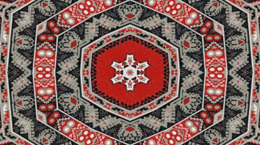 Soyut etnik otantik simetrik desen süs dekoratif Kaleidoscope hareketi geometrik daire ve yıldız şekli