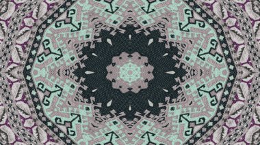 Soyut etnik otantik simetrik desen süs dekoratif Kaleidoscope hareketi geometrik daire ve yıldız şekli