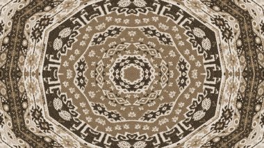 Soyut etnik otantik simetrik desen süs dekoratif Kaleidoscope hareketi geometrik daire ve yıldız şekli
