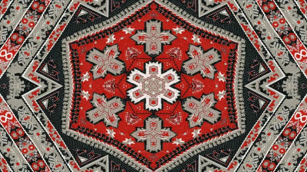 Kaleidoskop Karpet Asli Etnis — Stok Foto