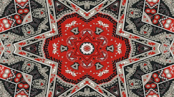 Abstract Ethnic Authentic Symmetric Pattern Ornamental Decorative Kaleidoscope Movement Geometric — Stock Photo, Image