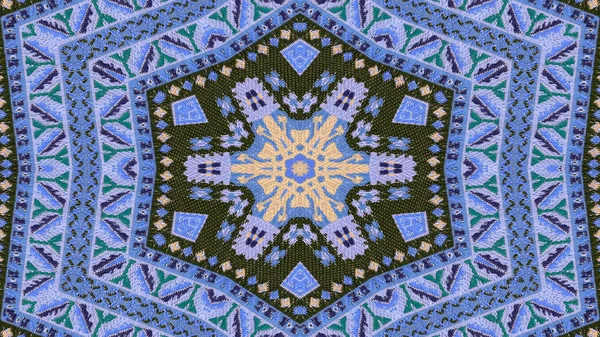 Abstraktní Etnické Autentické Symetrický Vzor Okrasné Dekorativní Kaleidoskop Hnutí Geometrické — Stock fotografie