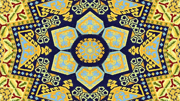 Abstract Ethnic Authentic Symmetric Pattern Ornamental Decorative Kaleidoscope Movement Geometric — Stock Photo, Image