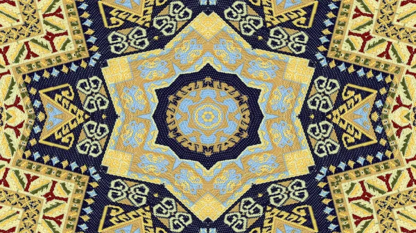 Abstract Ethnic Authentic Symmetric Pattern Ornamental Decorative Kaleidoscope Movement Geometric — Stock Photo, Image