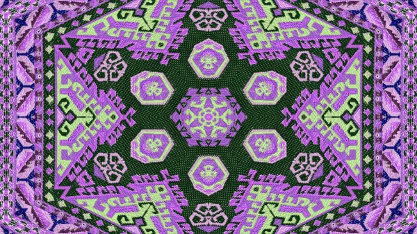 Abstract Ethnic Authentic Symmetric Pattern Ornamental Decorative Kaleidoscope Movement Geometric — Stock Photo, Image