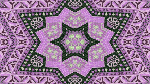 Abstract Ethnic Authentic Symmetric Pattern Ornamental Decorative Kaleidoscope Movement Geometric — Stock Photo, Image