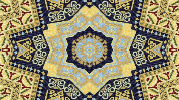 Abstract Ethnic Authentic Symmetric Pattern Ornamental Decorative Kaleidoscope Movement Geometric — Stock Photo, Image