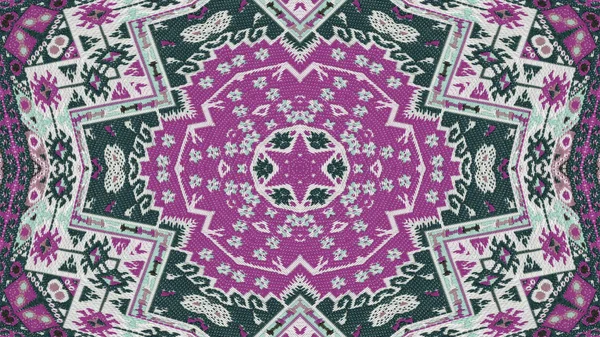 Abstract Ethnic Authentic Symmetric Pattern Ornamental Decorative Kaleidoscope Movement Geometric — Stock Photo, Image