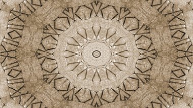 Soyut etnik otantik simetrik desen süs dekoratif Kaleidoscope hareketi geometrik daire ve yıldız şekli