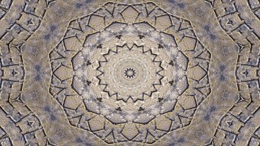 Soyut etnik otantik simetrik desen süs dekoratif Kaleidoscope hareketi geometrik daire ve yıldız şekli