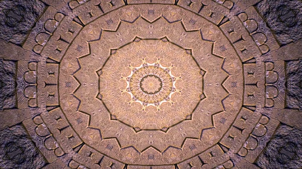 Abstrakte Ethnische Authentische Symmetrische Muster Ornamentale Dekorative Kaleidoskop Bewegung Geometrischer — Stockfoto