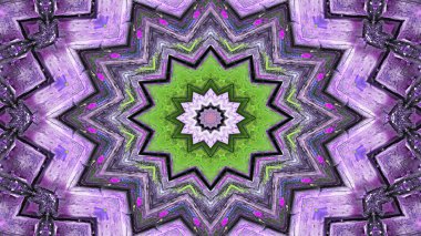 Soyut etnik otantik simetrik desen süs dekoratif Kaleidoscope hareketi geometrik daire ve yıldız şekli