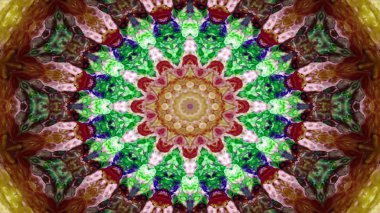 Soyut etnik otantik simetrik desen süs dekoratif Kaleidoscope hareketi geometrik daire ve yıldız şekli