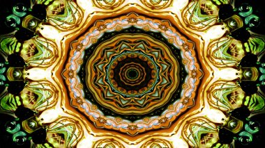 Soyut etnik otantik simetrik desen süs dekoratif Kaleidoscope hareketi geometrik daire ve yıldız şekli