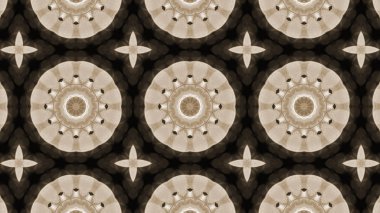 Soyut Renkli Simetrik Desensel Dekoratif Kaleydoskop Hareketi Geometrik Çember ve Yıldız Şekilleri