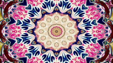 Soyut etnik otantik simetrik desen süs dekoratif Kaleidoscope hareketi geometrik daire ve yıldız şekli