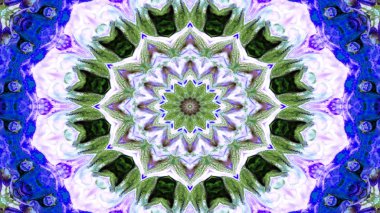 Soyut etnik otantik simetrik desen süs dekoratif Kaleidoscope hareketi geometrik daire ve yıldız şekli