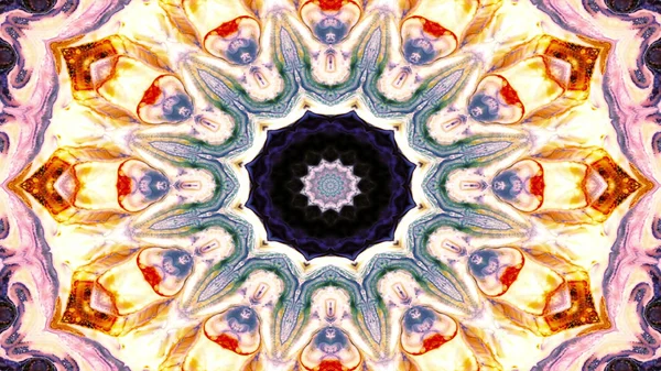 Soyut Etnik Otantik Simetrik Desen Süs Dekoratif Kaleidoscope Hareketi Geometrik — Stok fotoğraf
