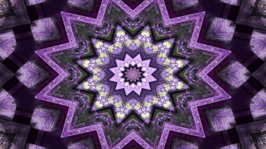Soyut etnik otantik simetrik desen süs dekoratif Kaleidoscope hareketi geometrik daire ve yıldız şekli