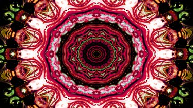 Soyut etnik otantik simetrik desen süs dekoratif Kaleidoscope hareketi geometrik daire ve yıldız şekli