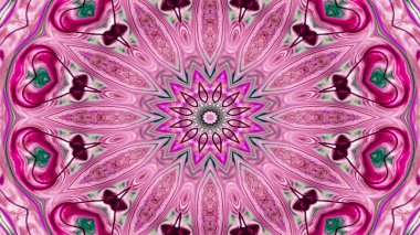 Soyut etnik otantik simetrik desen süs dekoratif Kaleidoscope hareketi geometrik daire ve yıldız şekli