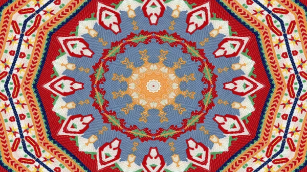 民族の本格的な対称パターン装飾装飾的な万華鏡運動幾何学的な円と星の形を抽象化します — ストック写真