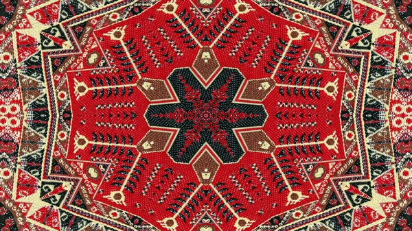 Abstrakte Ethnische Authentische Symmetrische Muster Ornamentale Dekorative Kaleidoskop Bewegung Geometrischer — Stockfoto