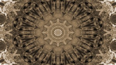 Soyut etnik otantik simetrik desen süs dekoratif Kaleidoscope hareketi geometrik daire ve yıldız şekli