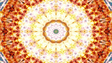 Soyut etnik otantik simetrik desen süs dekoratif Kaleidoscope hareketi geometrik daire ve yıldız şekli