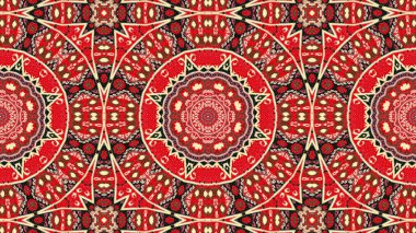 Soyut etnik otantik simetrik desen süs dekoratif Kaleidoscope hareketi geometrik daire ve yıldız şekli