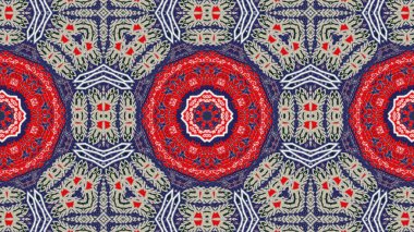 Soyut etnik otantik simetrik desen süs dekoratif Kaleidoscope hareketi geometrik daire ve yıldız şekli