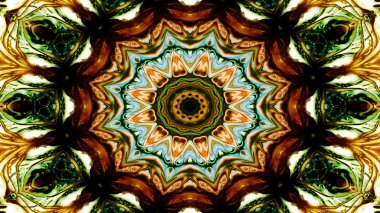 Soyut etnik otantik simetrik desen süs dekoratif Kaleidoscope hareketi geometrik daire ve yıldız şekli