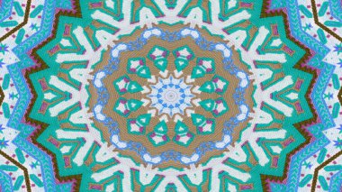 Soyut etnik otantik simetrik desen süs dekoratif Kaleidoscope hareketi geometrik daire ve yıldız şekli