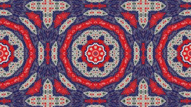 Soyut etnik otantik simetrik desen süs dekoratif Kaleidoscope hareketi geometrik daire ve yıldız şekli