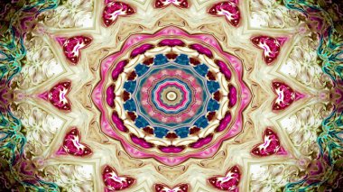 Soyut etnik otantik simetrik desen süs dekoratif Kaleidoscope hareketi geometrik daire ve yıldız şekli