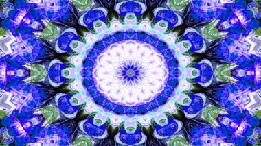 Soyut etnik otantik simetrik desen süs dekoratif Kaleidoscope hareketi geometrik daire ve yıldız şekli